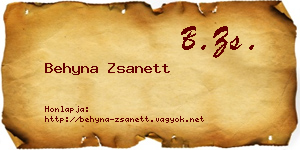 Behyna Zsanett névjegykártya